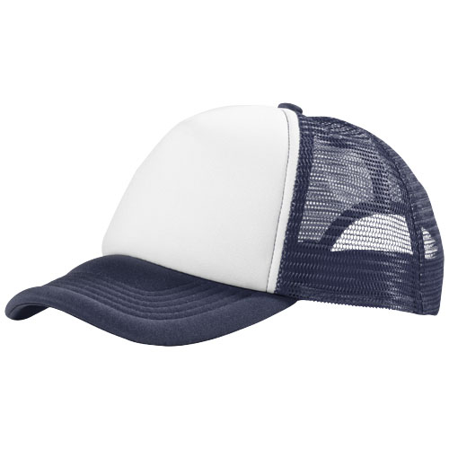 Casquette publicitaire 5 panneaux TRUCKER Marine et Blanc